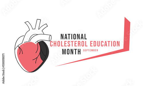 National Cholesterol Education Month. background, banner, card, poster, template. Vector illustration.