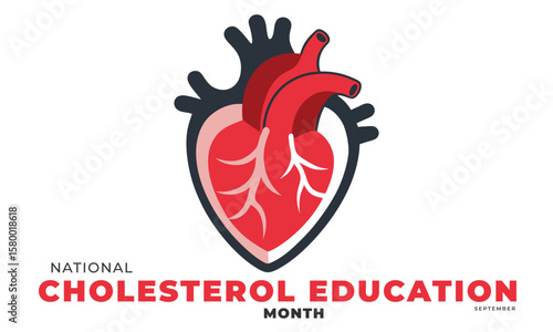 National Cholesterol Education Month. background, banner, card, poster, template. Vector illustration.
