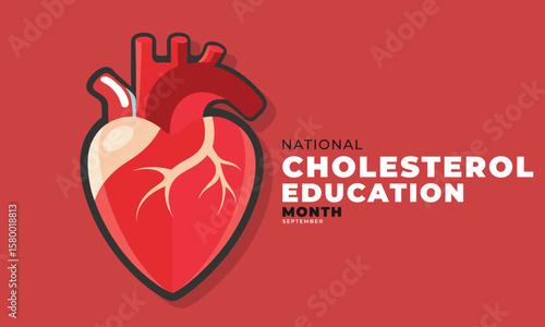 National Cholesterol Education Month. background, banner, card, poster, template. Vector illustration.