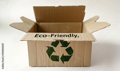 A straightforward cardboard box with the words 