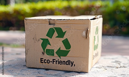 A straightforward cardboard box with the words 