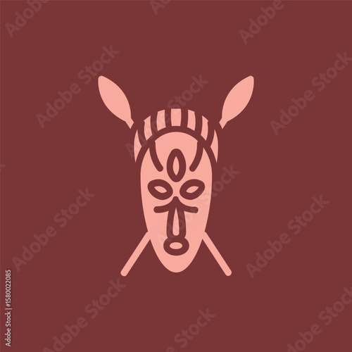illustration of african mask icon