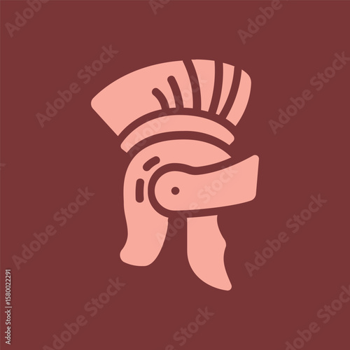 illustration of roman helmet armor icon