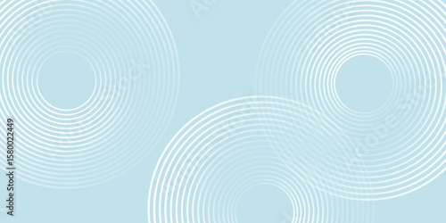 Modern abstract background. Glossy white gradient circle lines. Minimal geometric pattern. Simple graphic elements. Futuristic  modern arts blue