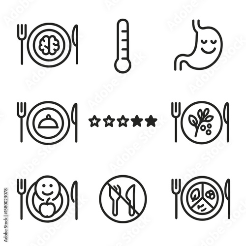 Symbol no plate vector full icon slow eating gentle icons restriction intuitive