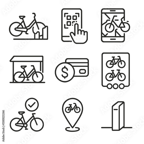 Pin payment end station bike dock slot shared icon icons ride vector