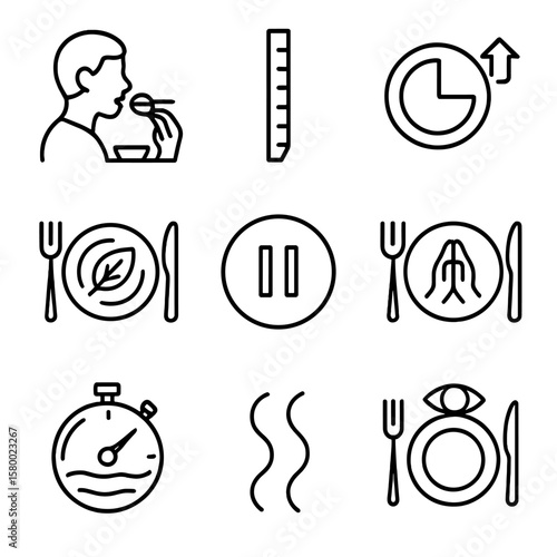 Gratitude icon meal eating symbol scale vector icons focus mindful plate tracker