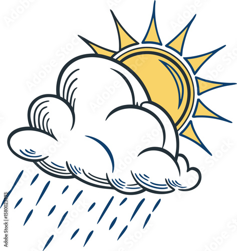 Rainy weather icon symbols logos on transparent background