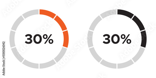 Loading circles and progress circles from 0 to 100 percent. loading bar circle. solid and line icon set. vector illustration. eps file.
