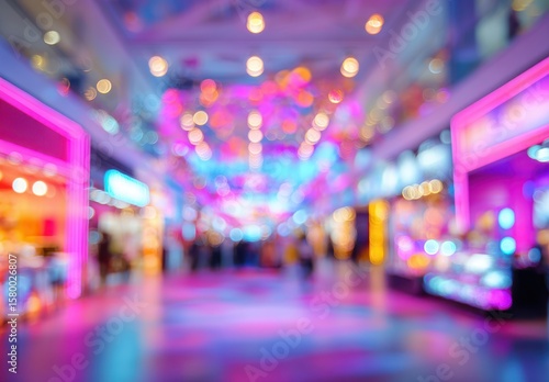 Wallpaper Mural Blurred view of a vibrant mall interior at night Torontodigital.ca