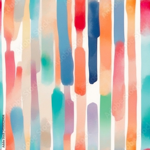 Colorful Watercolor Stripe Pattern on White Background Backdrop Wallpaper