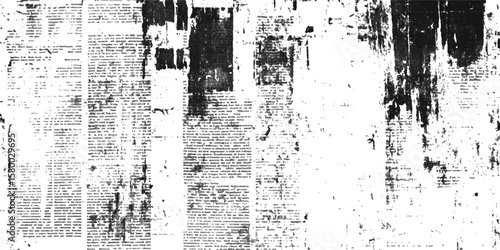 Vector old white newspaper paper grunge vintage background. Newspaper paper grunge vintage old aged texture. Vintage grunge newspaper collage background.	