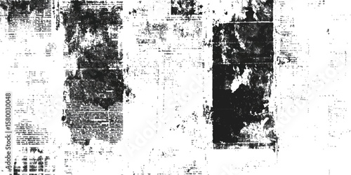 Grunge newsprint texture, vintage wallpaper pattern, vintage poster design. Old crumpled grunge newspaper paper texture background.