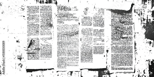 Grunge newsprint texture, vintage wallpaper pattern, vintage poster design. Old crumpled grunge newspaper paper texture background.