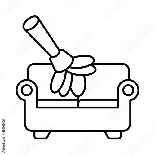 Feather Duster  Vector outline illustration style icon