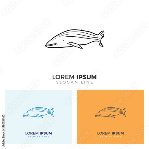 Gray Whale Logo Template Set.