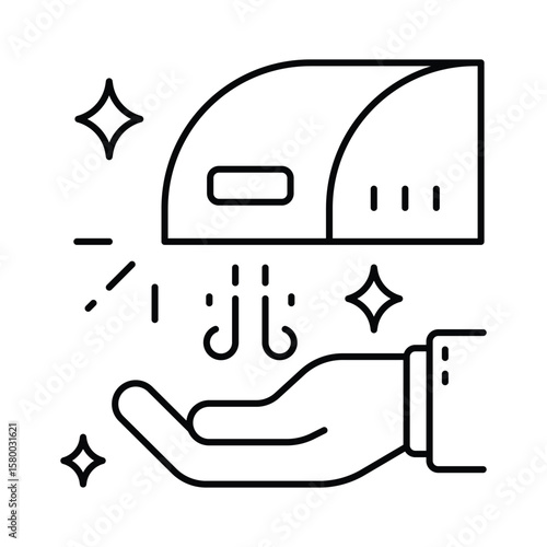 Dry Hands Vector outline illustration style icon