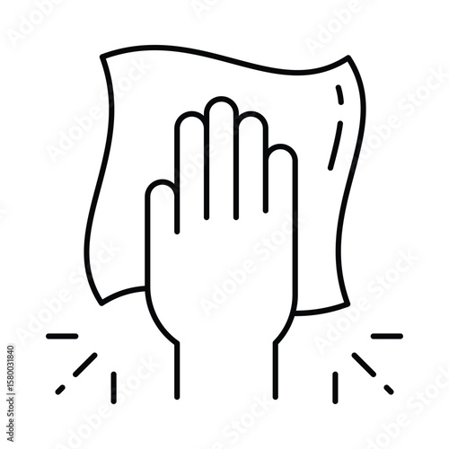 Cleaning Vector outline illustration style icon