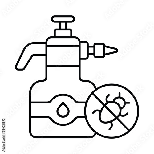 Bug Spray Vector outline illustration style icon