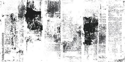 Grunge newsprint texture, vintage wallpaper pattern, vintage poster design. Old crumpled grunge newspaper paper texture background.