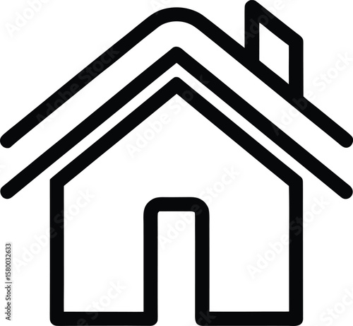Simple House Icon Clean Line Art Graphic for Home, Real Estate, and Property Designs
