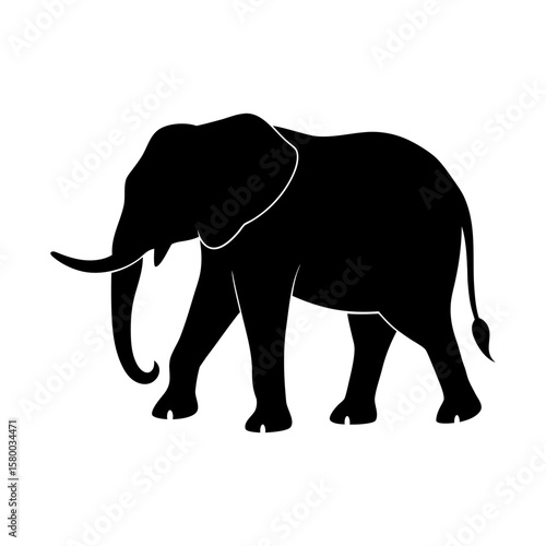 Photography Silhouette of elephant walking symbolizing wildlife safari and jungle animals