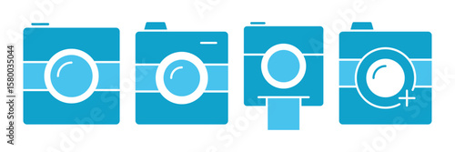 Photo camera icons set. photo camera in flat style symbol. Photography symbol. Vector illustration