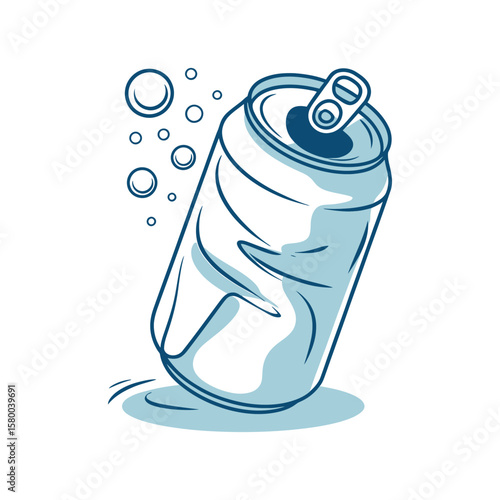 Refreshing Soda Can Illustration A Crisp, Clean Design