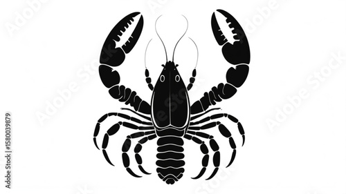 Silhouette of a lobster, showcasing its claws and body segments.