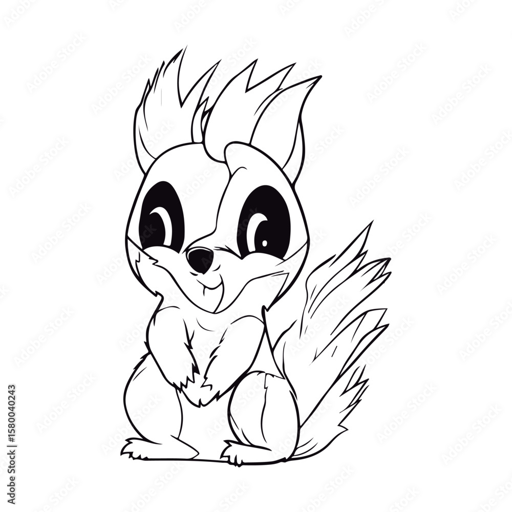 Obraz premium Coloring book for kids Skunk vector.