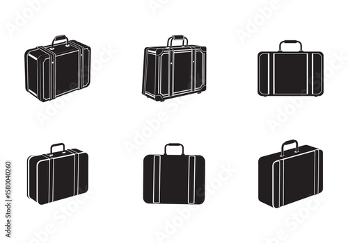 suitcase icon silhouette vector illustration 