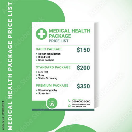 Medical Health Checkup Price List Flyer Template