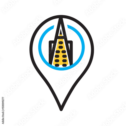 Vector multi color icon for San francisco
