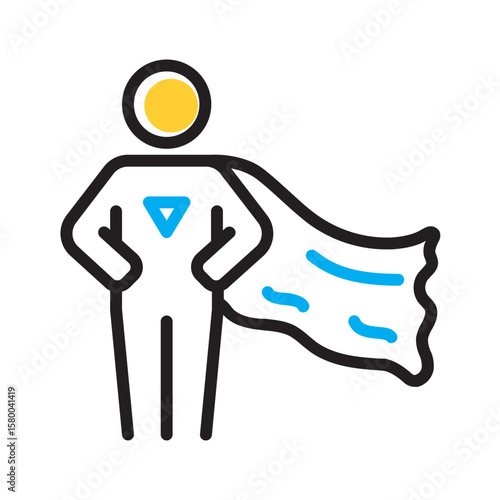 Vector multi color icon for Brave