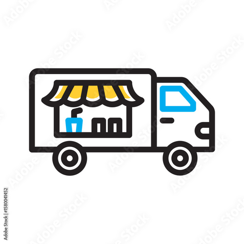 Vector multi color icon for Food truck