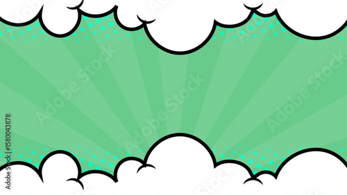 Green comic book style speech bubble for conveying dialogue or thoughts in a playful and engaging manner. Suitable for web and print designs.