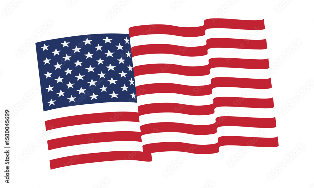Fototapeta premium United States, American flag waving