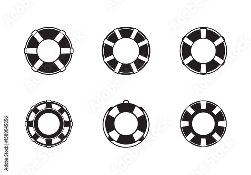 lifebuoy icon silhouette vector illustration