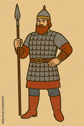 Bogatyr Dobrynya Nikitich from Slavic fairy tales