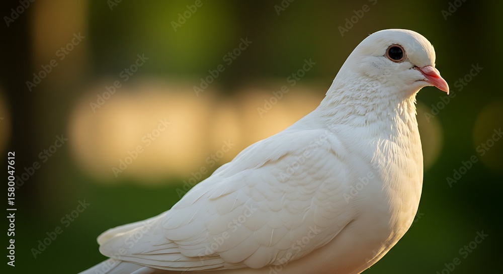 Obraz premium white pigeon on the grass