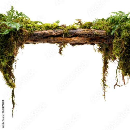 organic hanging vine strands from abandoned jungle ruins isolated on transparent background