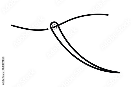 Surgical Needle and Suture Needle Icon on white background.