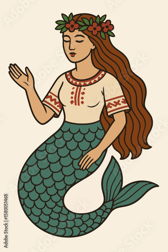 Mermaid from Slavic fairy tales