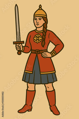 Warrior Marya Morevna from Slavic fairy tales