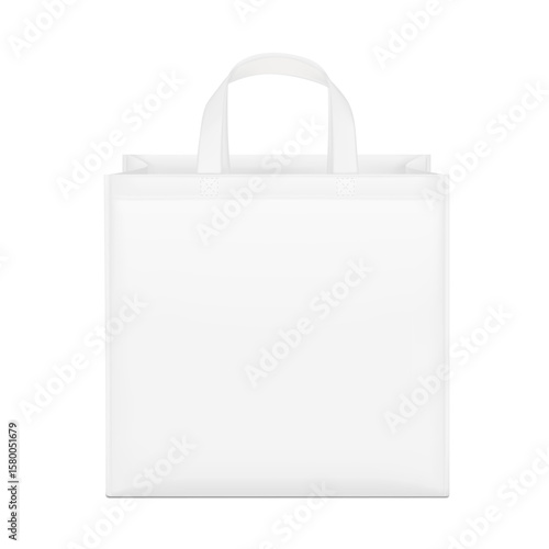 Non woven bag mockup. Vector illustration isolated on white background. Ready and simple to use for your design. EPS10.	