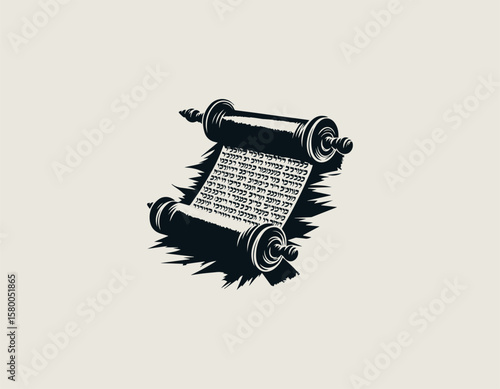 Sacred Book of Lamentations Jewish Heritage Mourning Remembrance Vector Logo Design