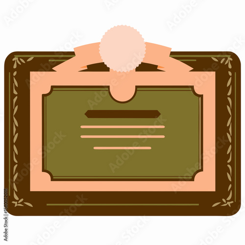 Award plaque with decorative elements and a blank center for text  