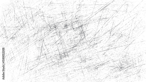 Chaotic etched scratch texture background. Abstract grunge linework with rough random marks. High contrast minimal surface for modern design.