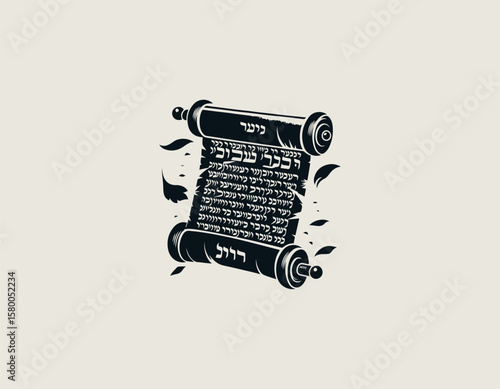 Sacred Book of Lamentations Jewish Heritage Mourning Remembrance Vector Logo Design