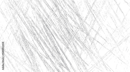 Abstract chaotic scratch line texture background. Rough diagonal grunge pattern with sharp etching effect. High contrast layout for design use.